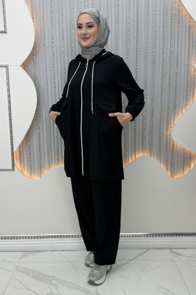 Simge Pantolonlu Takım Siyah
