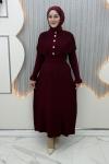 Sümbül Triko Elbise Bordo