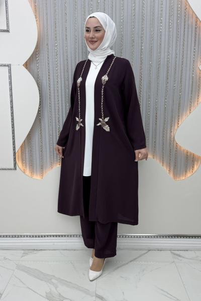 Suzan Pantolonlu Takım Mor