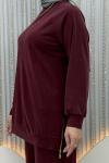Tilbe Pike Pantolonlu Takım Bordo