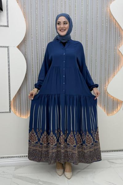 Tuğba viskon elbise Mavi