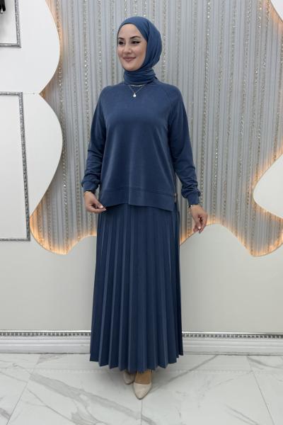 Tuğçe Etekli Takım Mavi