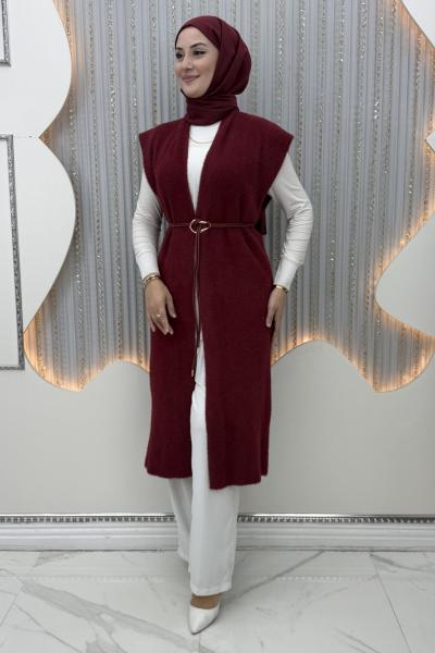 Tüzün Yelek Bordo