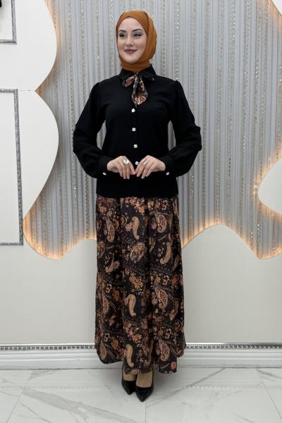 Ümmüş Etekli Takım Siyah