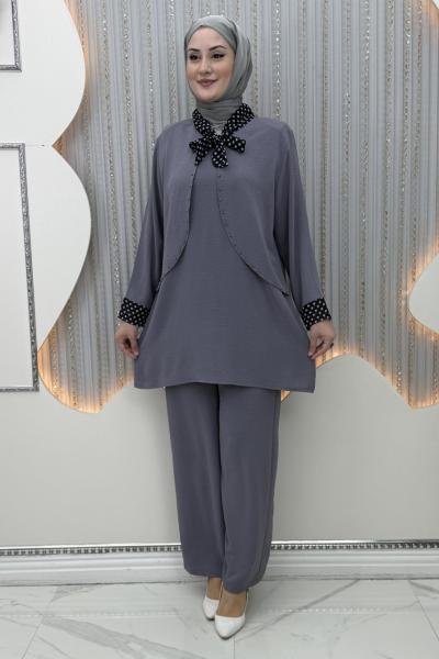 Vuslat Pantolonlu Takım Gri