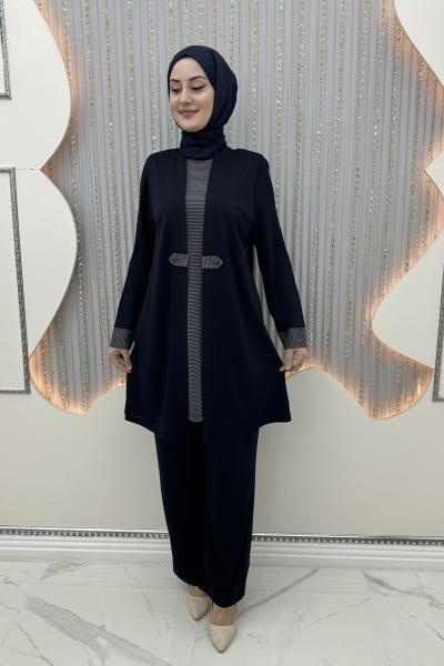 Yasemin Pantolonlu Takım Lacivert