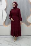 Yelda Elbise Bordo