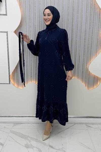 Yelda Elbise Lacivert