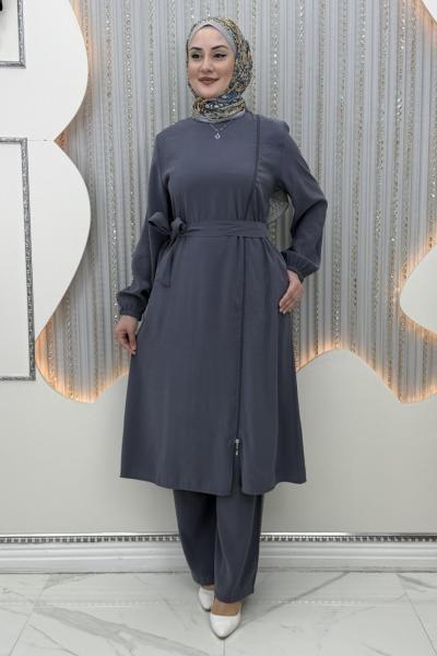 Yeliz Pantolonlu Takım Gri