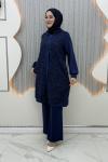 Yezin Pantolonlu Takım Lacivert