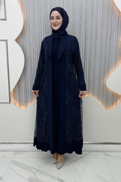 Zarif Elbiseli Hırka Lacivert