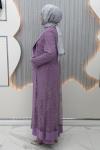 Zarif Elbiseli Hırka Mor