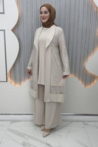 Zolan Pantolonlu Takım Krem