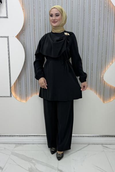 Zoya Pantolonlu Takım Siyah