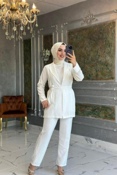 Eylül Ceket Takım Beyaz