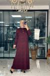İzgi Elbise Bordo