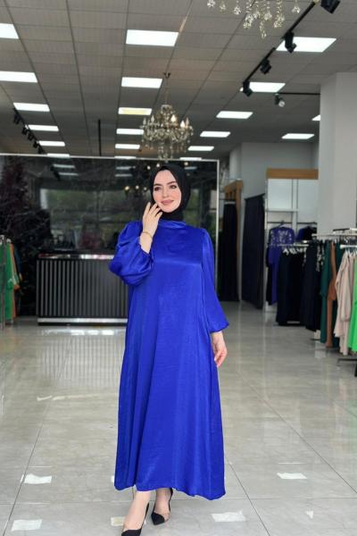 Lale Abiye Elbise Saks Mavisi