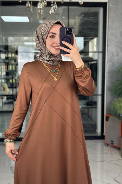 Mariye Elbise-Kahverengi