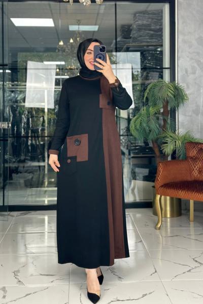 Nare Elbise Kahverengi