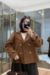 Reglan kol Kısa Trençkot Camel