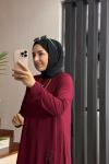 Yırtmaçlı Tilda Etekli Takım Bordo