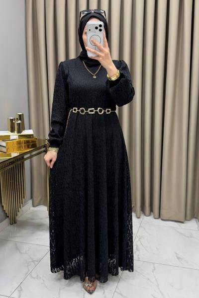 Dantel Elbise Siyah
