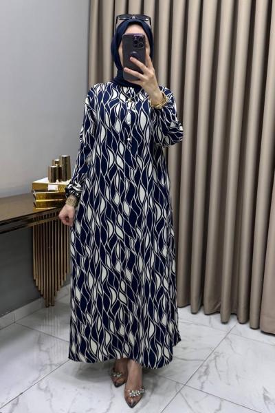 Dilruba Elbise Lacivert