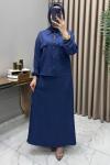 Ekin Ceket Etek Takım Lacivert
