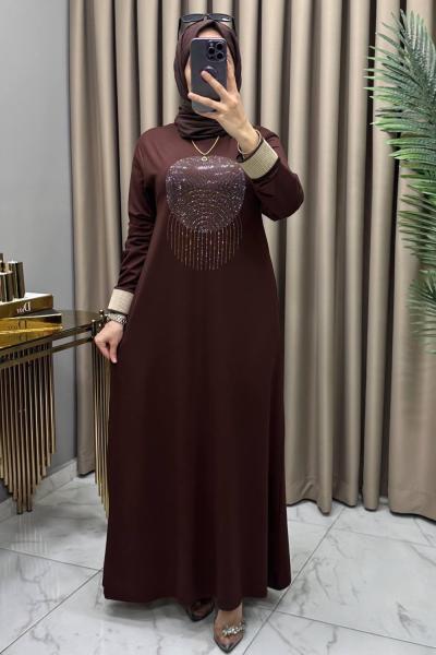 Elfida Abiye Elbise Kahve