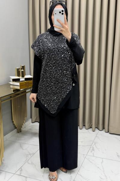 Ferhunde Üçlü Takım Siyah