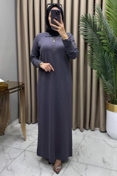 Hayal Soğuk Merserize Elbise Füme