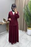 Öykü Etekli Takım Bordo