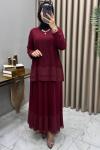 Şifonlu Takım Bordo