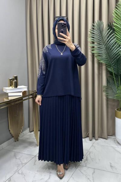 Yase Etekli Takım Lacivert