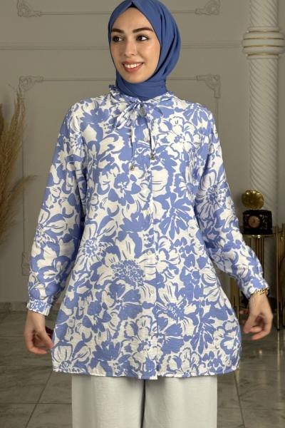 Açelya Gömlek  Mavi