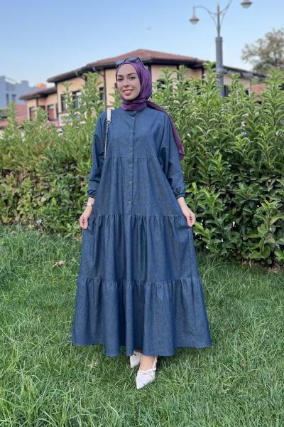 Ada Kot Elbise  Açık Mavi