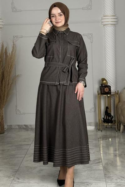 Afra Kot Etekli Takım  Kahverengi