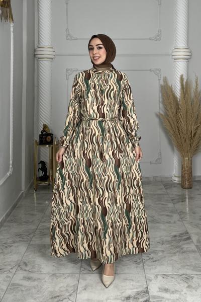 Belgin Elbise Taş Haki