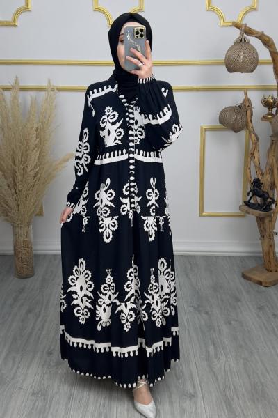 Berna Elbise Siyah Beyaz