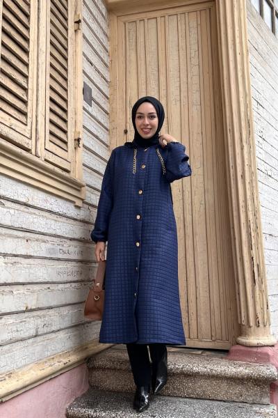 Ceyda Kapitone Kap Lacivert