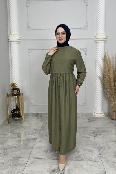 Çilek Crop Takım Elbise  Yağ Yeşili