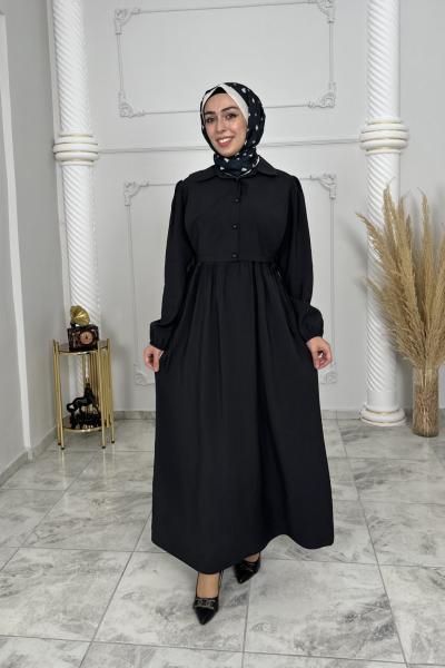 Defne Yelekli Elbise Siyah