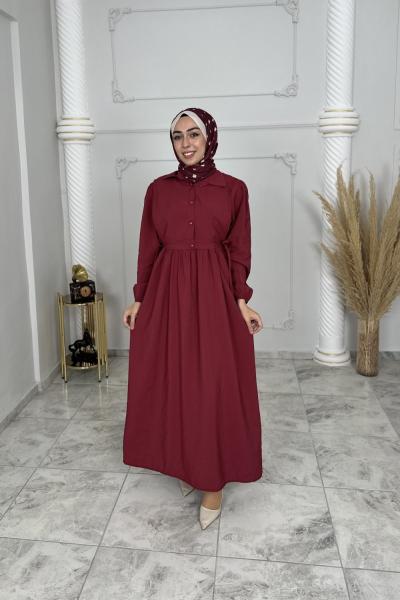Defne Yelekli Elbise  Bordo