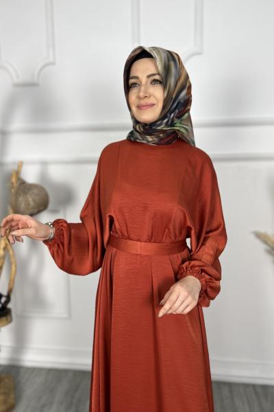 Dora Saten Ayrobin Abiye Elbise  Tarçın