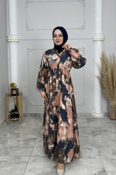 Ela Viskon Elbise  Pembe