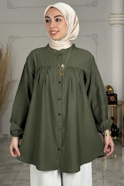 Elisa Gömlek Tunik  Yeşil