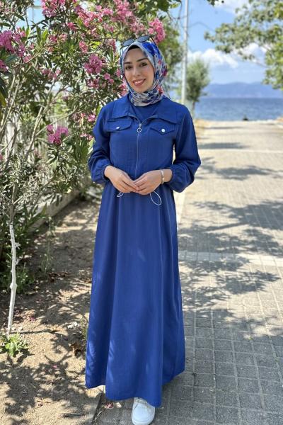 Gökçe Ceketli Elbise  Mavi