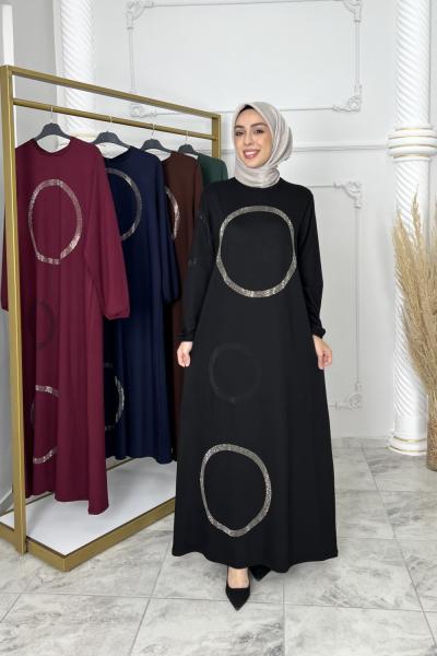 Halka Elbise  Siyah