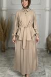 Hümeyra Etekli Takım  Bej