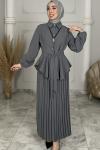 Hümeyra Etekli Takım  Gri